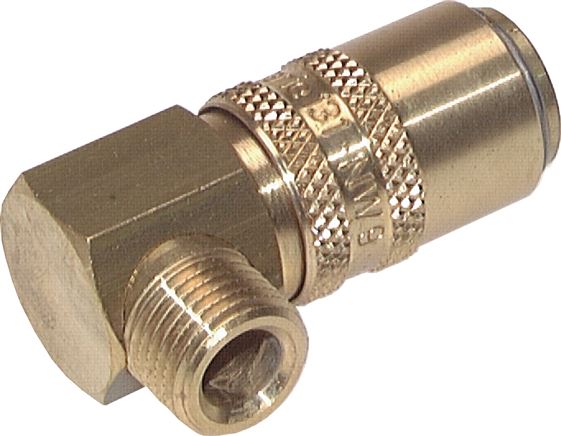 Exemplary representation: Coupling socket, male thread 90°, brass