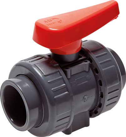 Exemplary representation: Ball valve with adhesive sleeve, PVC-U (industrial version)